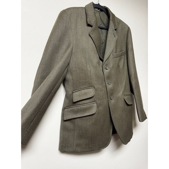 ALEXANDER JAMES Men's Tweed Jacket, Olive Green, Sz 40 - Picture 3 of 10